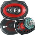 thumbnail image 1 of Audiobank 2 6x9 700 Watts Haut-parleurs Stéréo Coaxiaux Audio de Voiture Rouges à 3 Voies - AB6970, 1 of 4