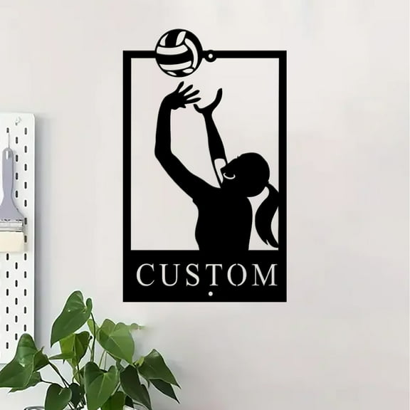 Custom Personalized Metal Volleyball Athlete Sign, Bedroom Volleyball Decor, Custom Volleyball, Volleyball Sports Name Sign
