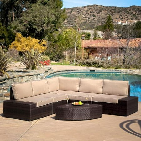 Karyn Outdoor Brown Wicket Sofa Set