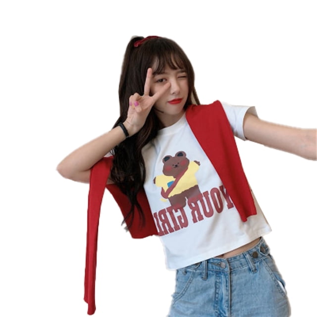 Camiseta de manga corta redondeada para mujer, camiseta de verano de moda para mujer, camiseta informal de verano fiel a su promesa