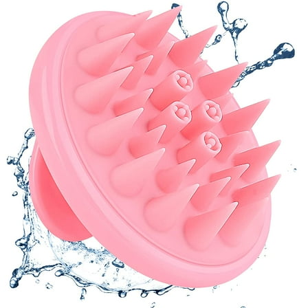 Scalp Massager Shampoo Brush, Head Scalp Massage Hair Brush, Silicone Scalp Massager Hair Growth Scrubber for Men Women Kids Pets (Pink)