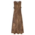 thumbnail image 4 of Walnut wood-grain Long Dress elegant and pretty women's dresses summer dresses, 4 of 6