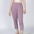 thumbnail image 2 of Defitshape Women's Plus Size Pajama Pant Pj Bottom Mid Rise Summer Thin Stretch Sleep Bottoms Pruple X-Large, 2 of 5
