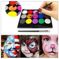thumbnail image 3 of Body Maquillaje Infantil Colores, 15 Colores Paleta de Maquillaje 2 rotuladores + 4 plantillas Set de Maquillaje Infantil para Fiestas Infantiles y Carnaval Pintacaritas Adepaton  2035492, 3 of 9