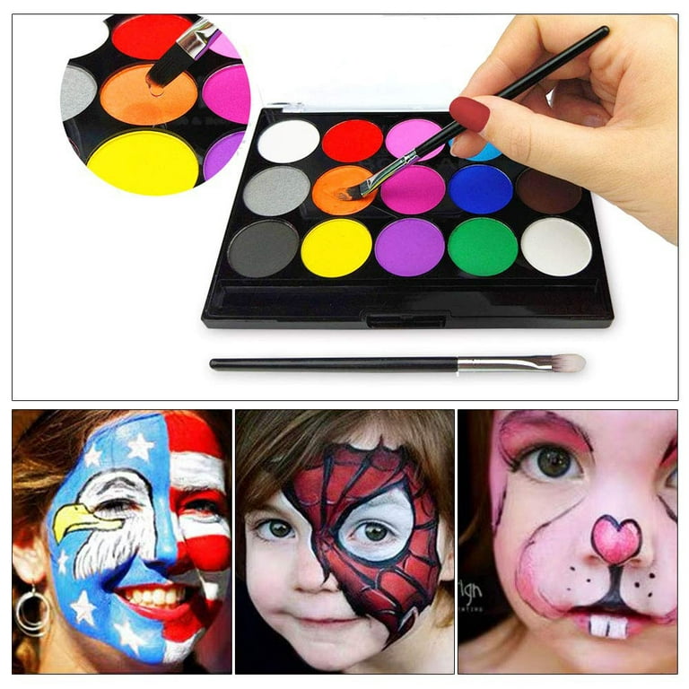 Creamify Face Painting Kit for Kids - 67 Stencils, 18 Water Based Face  Paint Kit Professional, Non-Toxic Sensitive Skin Face Body Paint Palette 