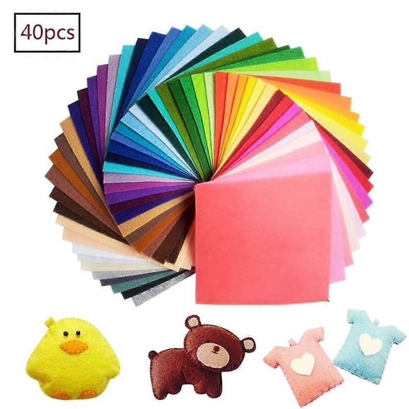 Safe For Kids Felt Fabric Sheets, Polyester Fiber, 20 x 30 Cm Vibrant Colors Non Woven Fabric For Crafting, Encourages Creativity