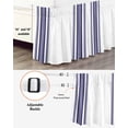 thumbnail image 3 of Navy Blue Striped Wrap Around Bed Skirts for Queen Bed 18" Drop,Bed Skirt with Adjustable Elastic Belt Dust Ruffle Bed Valance for Bedroom Modern White Striped Abstract Art Aesthetics Bed Frame Cover, 3 of 7