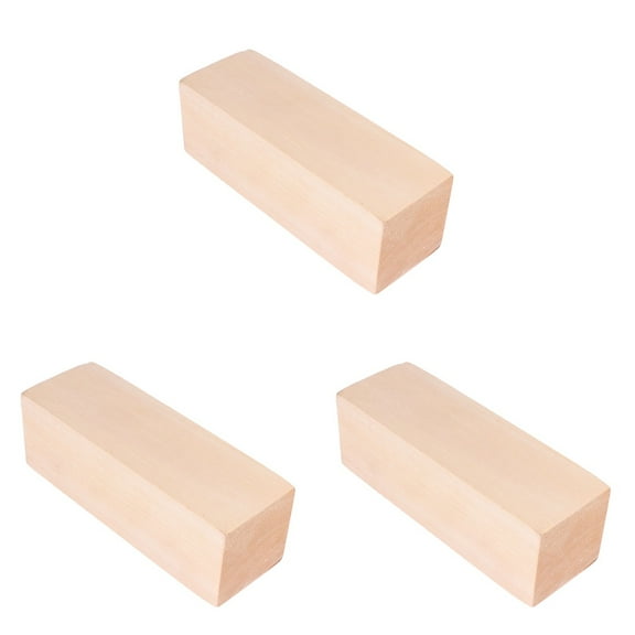Worgeous 3pcs Wooden Blocks Wooden Pieces DIY Craft Large Unfinished Wooden Carving Model Material for Art Crafts Projects Home Decor