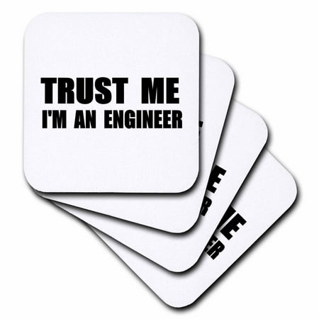 

3dRose Trust me Im an Engineer - fun Engineering humor - funny job work gift Soft Coasters set of 8