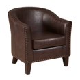 thumbnail image 1 of PRI Chaise d'Appoint en Simili Cuir Marron, 1 of 3
