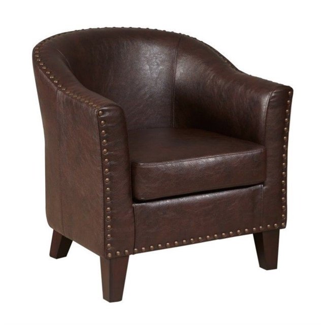 PRI Chaise d'Appoint en Simili Cuir Marron