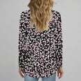 thumbnail image 4 of Amzcrzy Womens Basic Tops Floral Long Sleeve Shirts Business Casual Tunic Tops Pleat Boat Neck Work Blouse S-3XL, 4 of 6