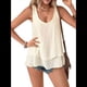 thumbnail image 3 of Camiseta Sin Mangas Holgada con para Mujer, Cuello Redondo, Sin Mangas, Blusas Informales para Vacaciones, Color Albaricoque S, 3 of 9