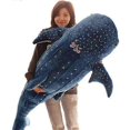 thumbnail image 2 of Giant Blue Shark Stuffed Plush Toys Big Fish Whale Soft Stuffed Animal Pillow Dolls, 2 of 5