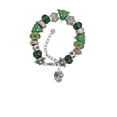 thumbnail image 2 of Silvertone Crabs Spinner Green Christmas Bead Bracelet, 2 of 4
