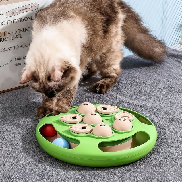 Juguete interactivo de rompecabezas para gatos y perros | Comedero lento con rueda giratoria y compartimentos ocultos para la comida | Juego para mascotas que estimula la mente y alivia el ab
