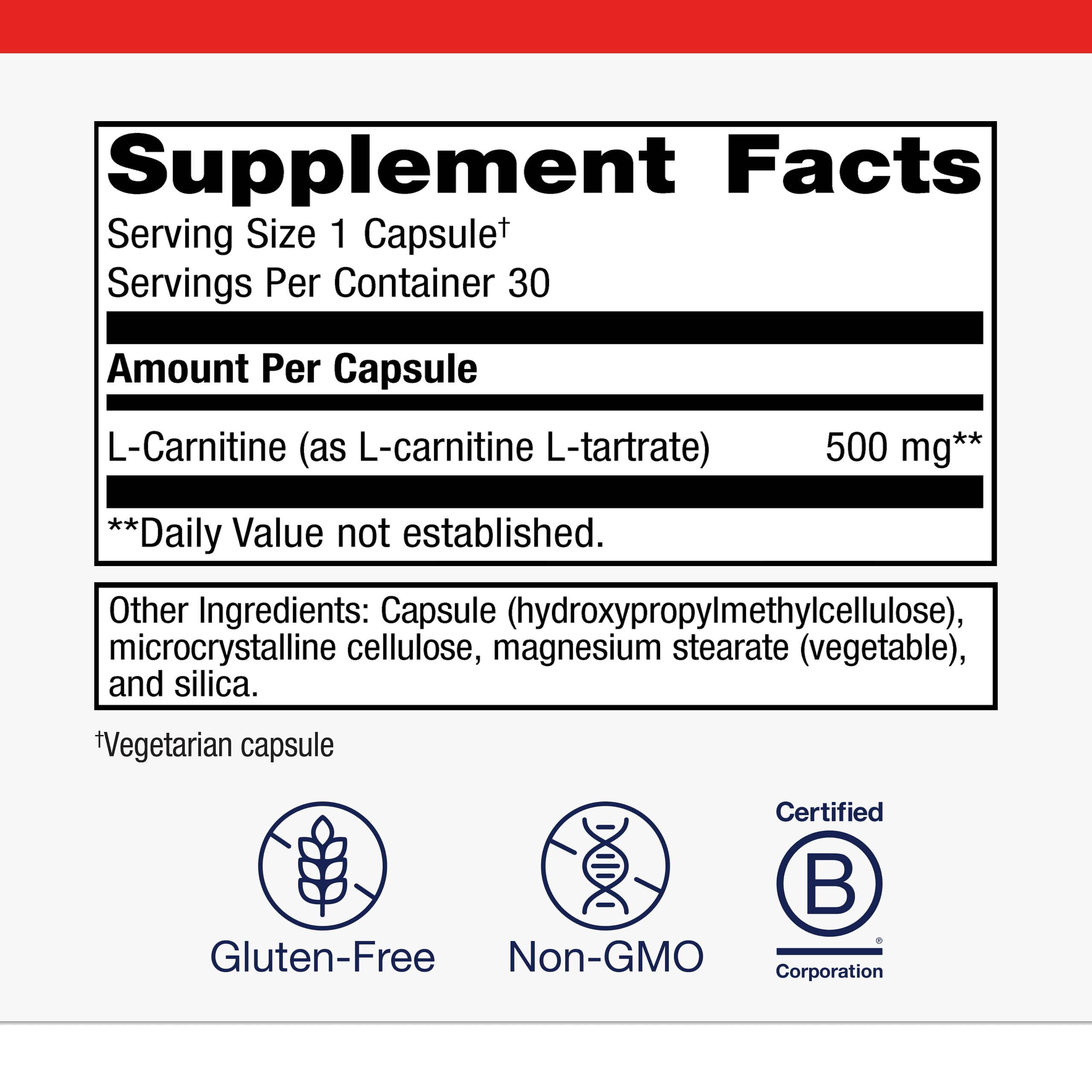 Metagenics L-Carnitine - Amino Acid Supplement to Support Fat Metabolism* - 30 Servings