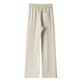 thumbnail image 6 of LEKWK Linen Pants Men Baggy Fit Elastic Drawstring Waist Trousers with Pockets Lightweight Loose Fit Casual Wide Leg Pants Summer Beach Vacation Outfits, 6 of 8