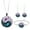 Blue, variant on Jiaroswwei Vintage Women Round Pendant Chain Necklace Hook Earrings Bracelet Jewelry Set