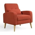 thumbnail image 2 of Pouseayar Mid-Century Modern Accent Chair, Polyester Fabric Comfy Single Sofa Chair with Metal Legs, 2 of 8