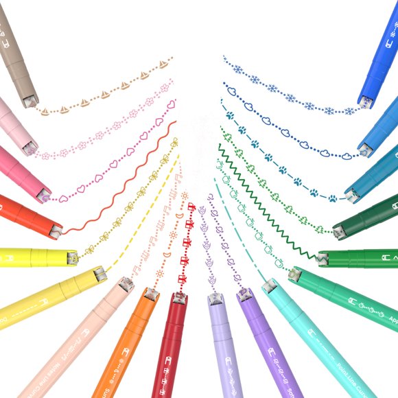 Juego de rotuladores Curve AECHY, 18 unidades, doble punta, 18 colores