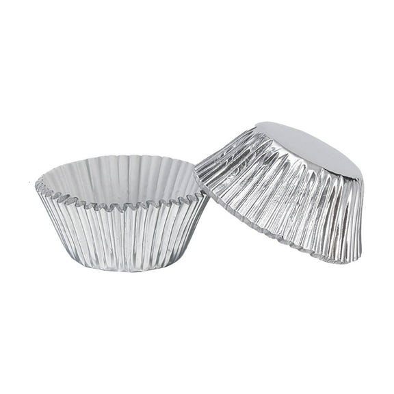 ACDANC 100Pcs Cupcake Liners Lightweight Aluminum Cupcake Liners for Baking Disposable Design Muffin Liners Convenient for Storage White
