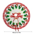 thumbnail image 3 of 15.74'' Christmas Tree Skirt -Merry Christmas Santa Claus Christmas Tree Pattern, Rustic Farmhouse Christmas Tree Skirt Mat for New Year Xmas Home Decor Christmas Decorations, 3 of 7