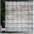 thumbnail image 3 of Ambesonne Rustic Shower Curtain, Simplistic Wooden Planks, 69"Wx75"L, Warm Taupe Grey Cocoa, 3 of 4