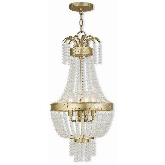 French Country Traditional Four Light Chandelier-Winter Gold Finish Bailey Street Home 218-Bel-1875458