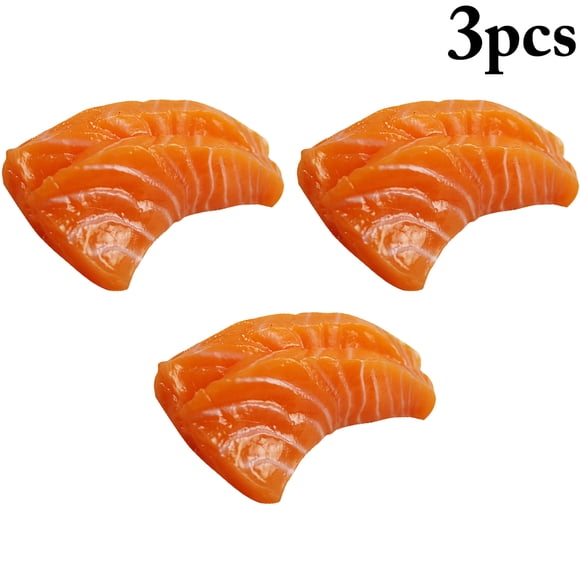 Coofit Artificial Food Realistic Salmon Fillet Simulated Sushi Food Prop for Restaurant