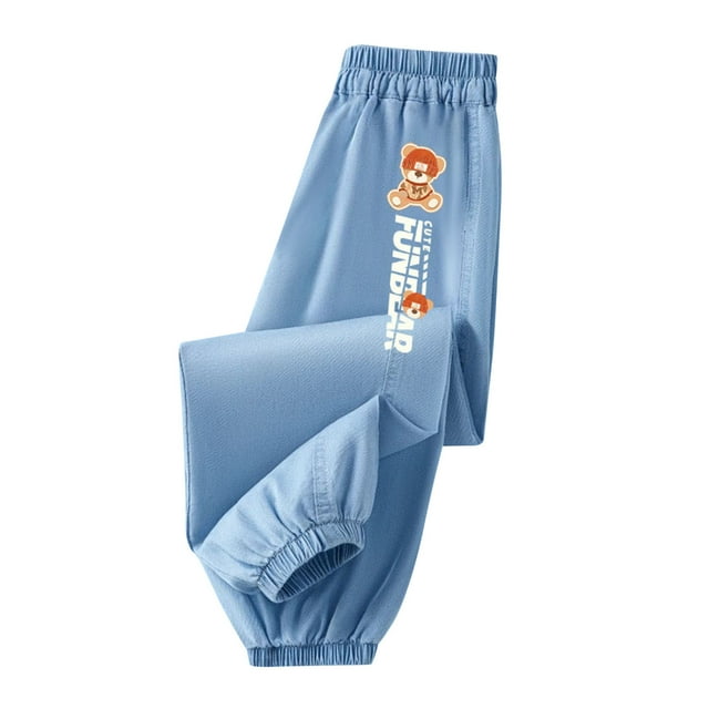WEIYLL Pantalon Garçon Extérieur Élastique Été Printemps Tenue de Jeu Col Rond Motif Imprimé Bleu Clair3 Automne Tenue de Sport Taille 4-5 Ans