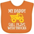 thumbnail image 3 of Inktastic Construction My Daddy Still Plays with Trucks Boys or Girls Baby Bib, 3 of 4
