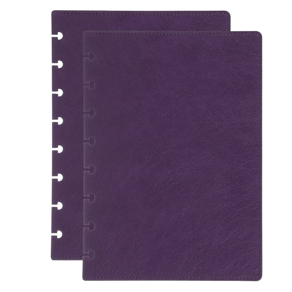 Soft Leather Discbound Notebook Cover, A5 Size Disc Planner Cover for Arc Notebook Happy Planner, Eggplant Purple