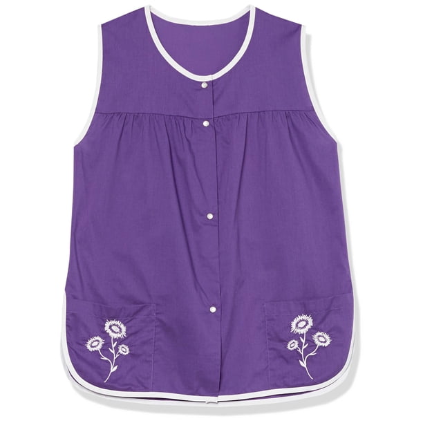 AmeriMark Easy-Care Snap Front Cobbler Aprons Vest with Two Patch Pockets  Purple Solid MD - Walmart.com