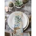 thumbnail image 2 of Blue Hydrangea Cloth Napkins Set of 6 Reusable Dinner Napkins, Flowers Leaves Butterfly Retro Khaki Cocktail Napkin Washable Table Napkins for Wedding/Holiday Party/Baby Shower 20"x20", 2 of 7