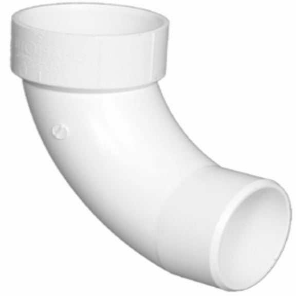 Charlotte Pipe & Foundry PVC 00309 0800 Schedule 40 PVC Bend Elbow, 2", White