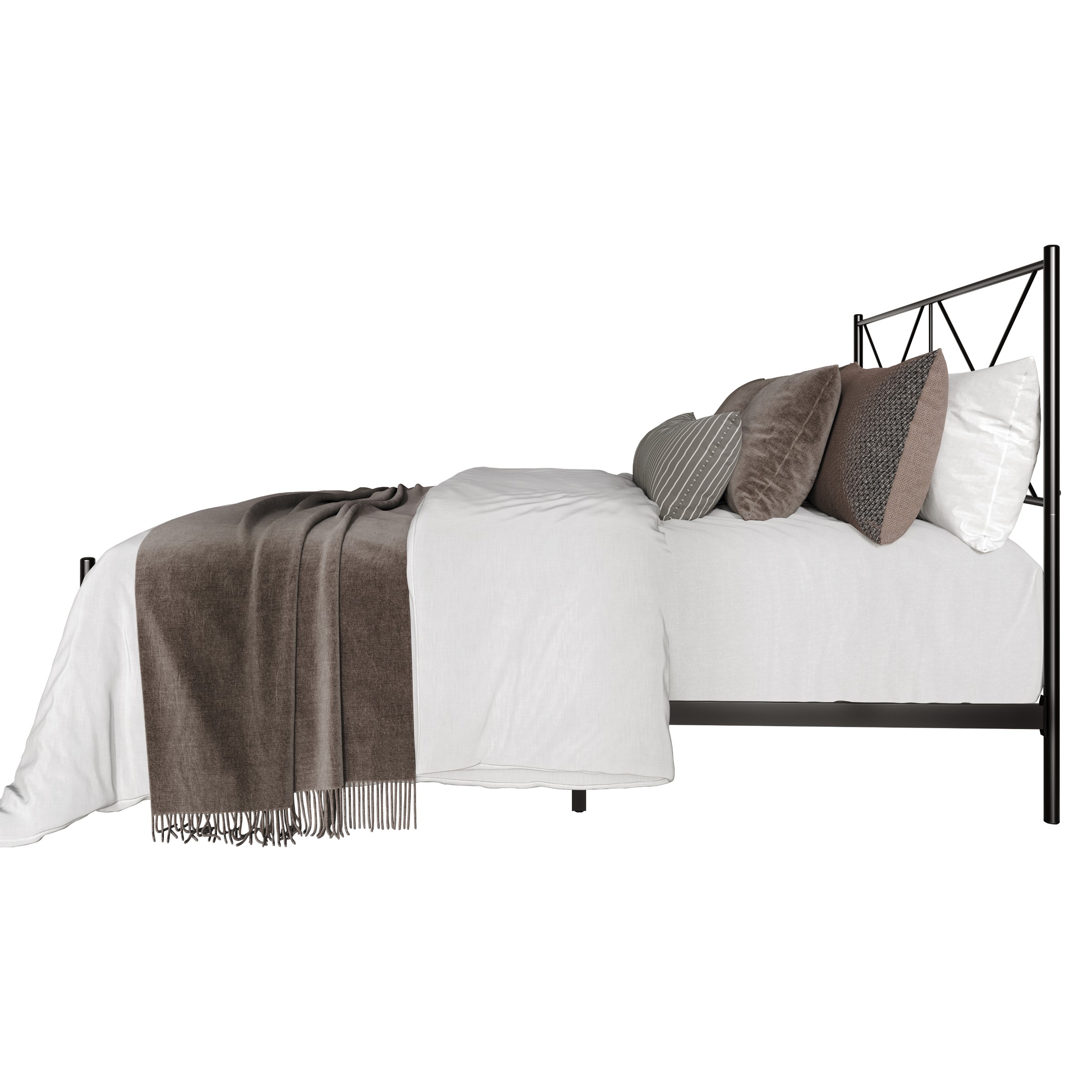 Home Design Sturgis Twin Metal Bed Frame for Adult Bedroom, Platform Style, Black