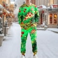 thumbnail image 2 of HUAXUN-Men's Christmas 3D Print Hoodless Sweatshirt & Jogger Set - Soft Two Piece Outfit with Festive Graphics for Holiday Season Comfort Wear(Green5,M), 2 of 6