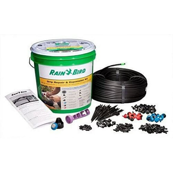 Anihoslen Drip Irrigation Repair and Expansion Kit DRIPPAILQ - Pressure Compensating - 112 Pieces
