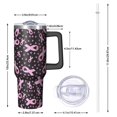 thumbnail image 2 of Pink Ribbon Breast Tumbler with Handle and Lid,40oz Double Wall Vacuum Insulated Tumbler,Cups Gift for Women and Men, 2 of 7