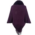 thumbnail image 4 of Elainilye Fashion Women's Fall Winter Scarf Knitted Loose Thickened Shawl Coat Artificial Fur-Collar Scarf Wrap Shawl Scarves,Purple, 4 of 5