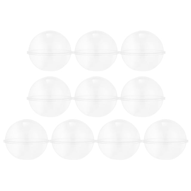 10 unidades de recipientes transparentes de plástico para pasteles con forma de bola, recipientes portátiles para pasteles de mousse (estilo 350 ml)