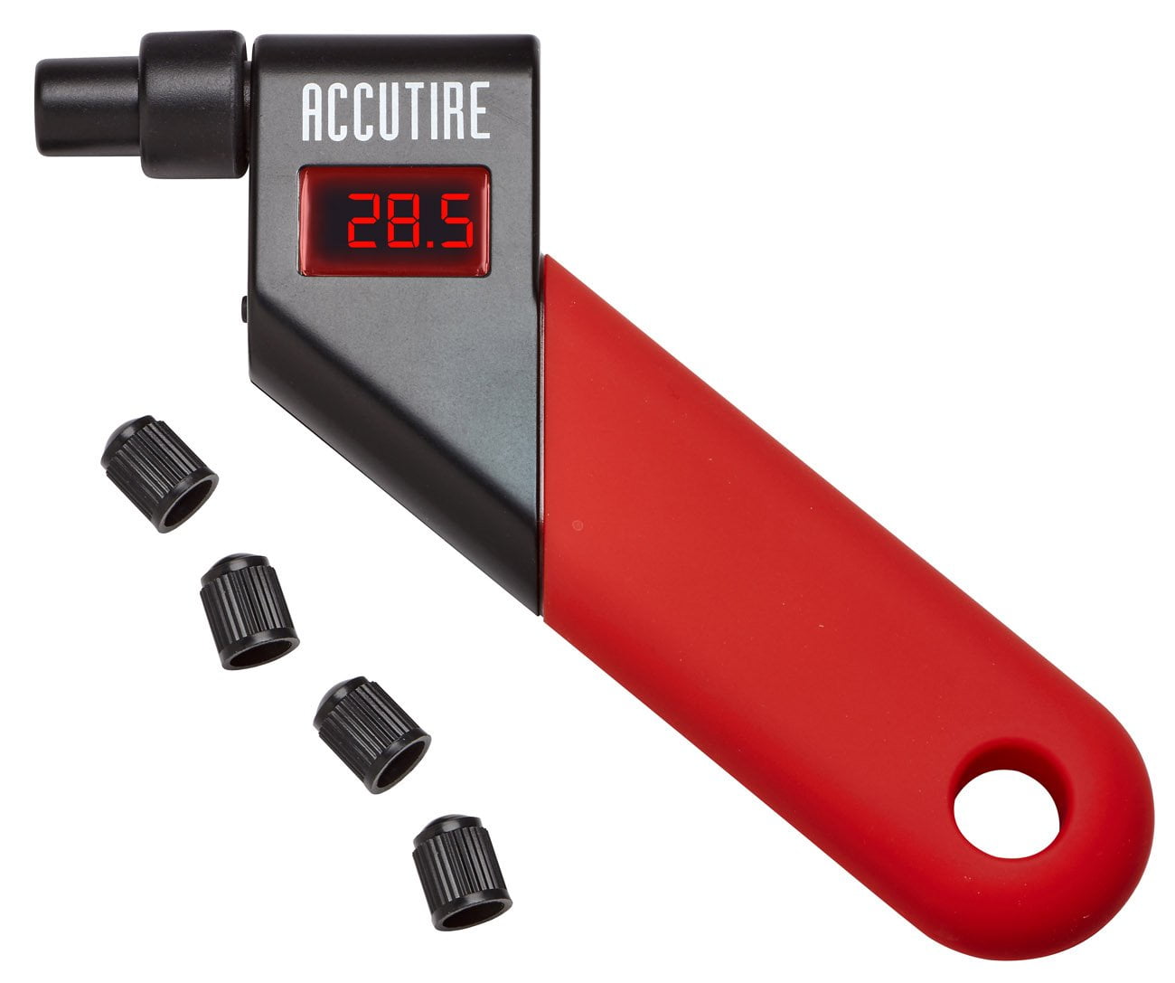 Accutire MS4021R Digital Tire Pressure Gauge with 4 Valve Caps