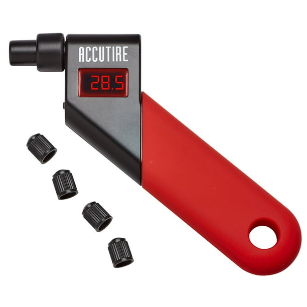 Accutire MS4021R Digital Tire Pressure Gauge with 4 Valve Caps