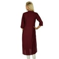 thumbnail image 5 of Bimba Women Formal Tunic Maroon Kurta Kurti Chic Casual Clothing, 5 of 5