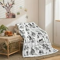 thumbnail image 2 of Western Cowboy Throw Blankets, Wild West Cowboy Ride Horse Desert Cactus Cozy Warm Bed Couch Blanket, Farmhouse Country American West Theme White Fleece Flannel Throws Decorate the Room and Bedroom, 2 of 6