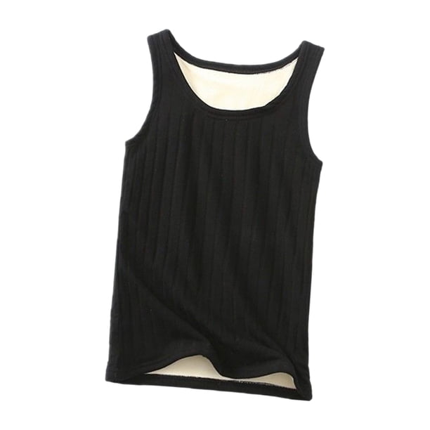 Jumpingount Ropa interior térmica de invierno para mujer, Top grueso a prueba de viento de cuello redondo, chaleco básico adelgazante informal, accesorio Prendas para la parte del cuerpo Negro XXL Jumpingount AP013300-04