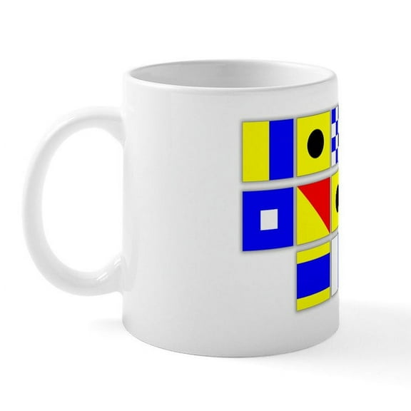 CafePress - Kings Point DAD Singnal Flags Mug - 11 oz Ceramic Mug - Novelty Coffee Tea Cup