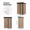 thumbnail image 3 of Storage Sheds | Cobertizo de Almacenamiento, 5'x3' Galvanized Metal Garden Backyard Storage Shed with Hinge Door | Metal | Roof Style:Sloped, 3 of 7