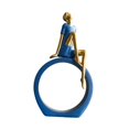 thumbnail image 4 of deevoka Girl Figurine Elegant Desktop s Gift Living Room Farmhouse Women Statue Blue Thinker, 4 of 9